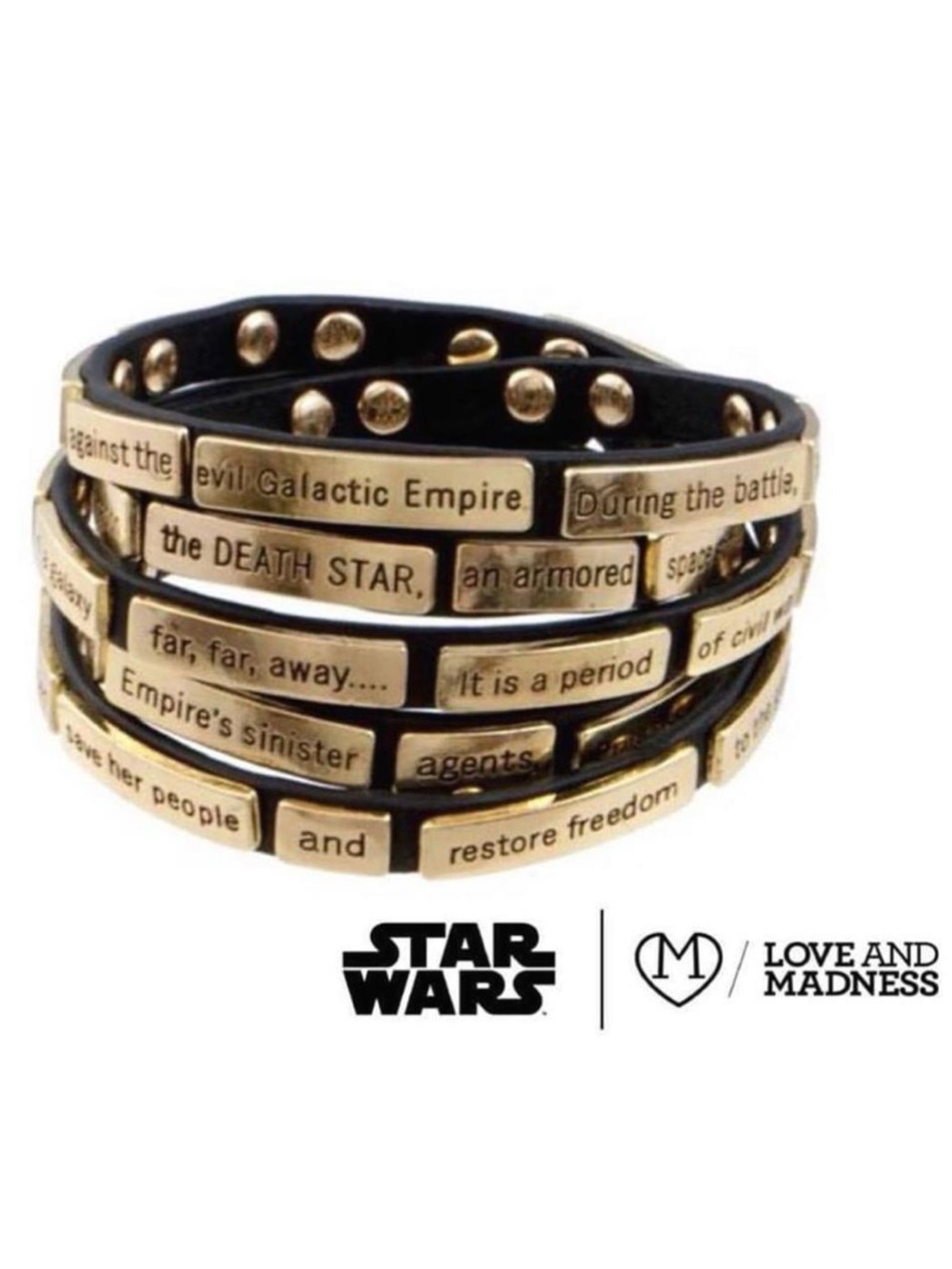 Love And Madness Star Wars: A New Hope Crawl Leather Wrap Bracelet